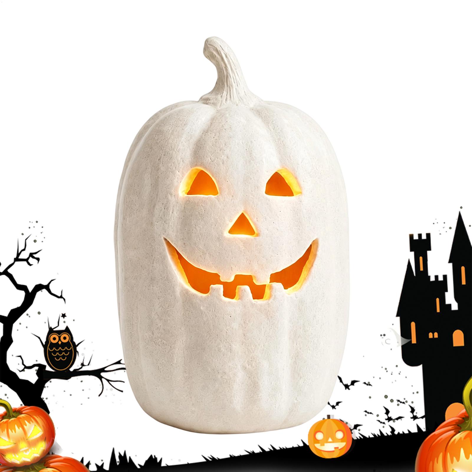 Pumpkin Lantern Halloween - Gruselige Kürbislaternen, handgefertigte Kürbislaterne aus Kunstharz,