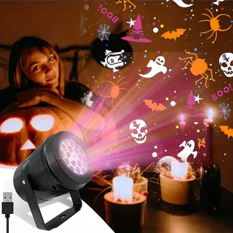 Halloween Pumpkin Decor Led - Halloween LED-Projektor-Licht für Außenbereich, Weihnachts-Gartendekoration mit