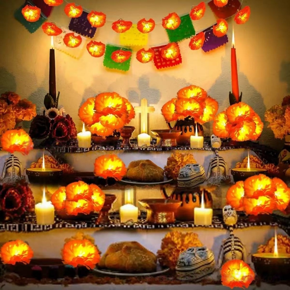 Ringelblumen-LED-Lichterkette  – Halloween Led String Lights Orange Bewertung und Preis
