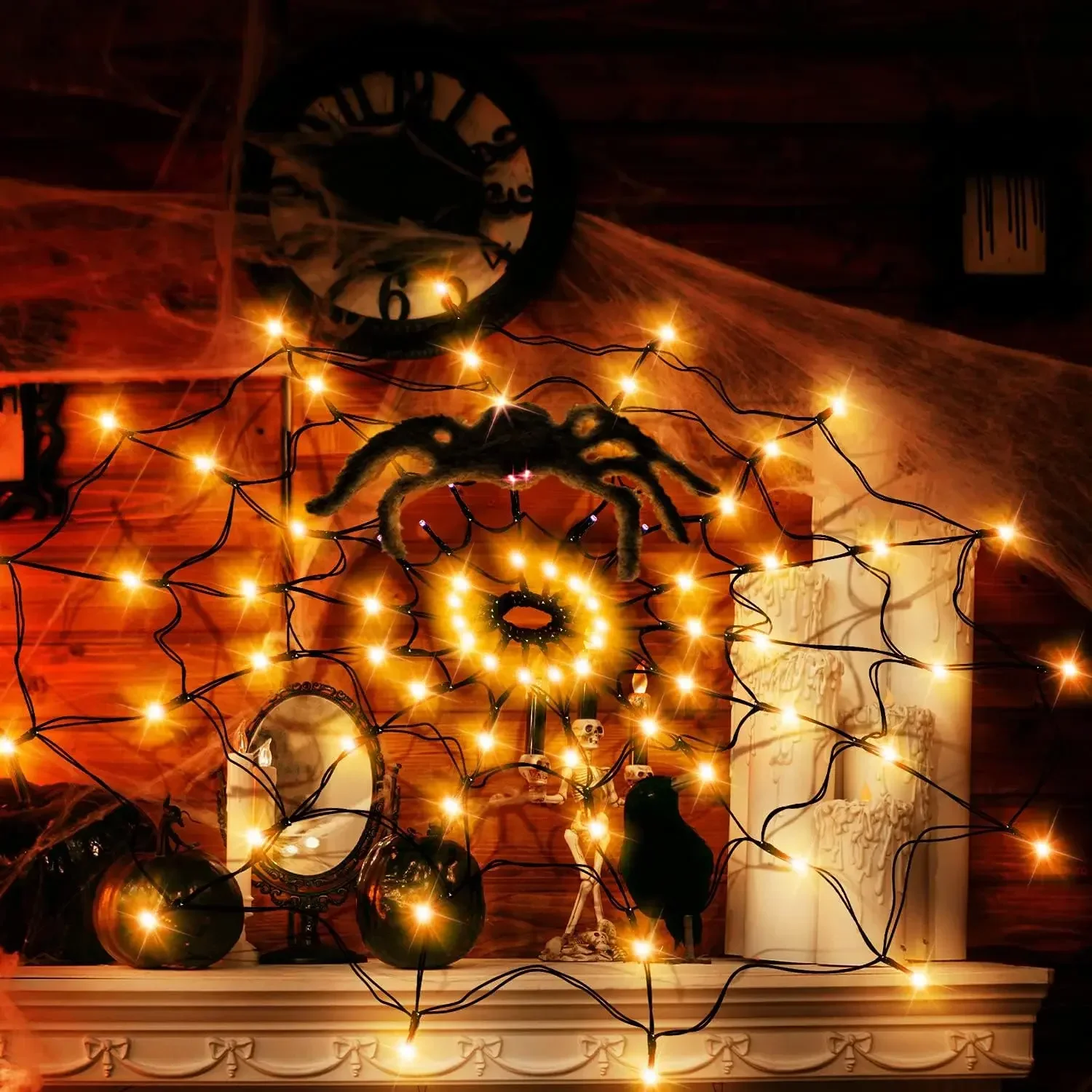 1-4 Stück Halloween Spinnennet – Halloween Led String Lights Orange Bewertung und Preis