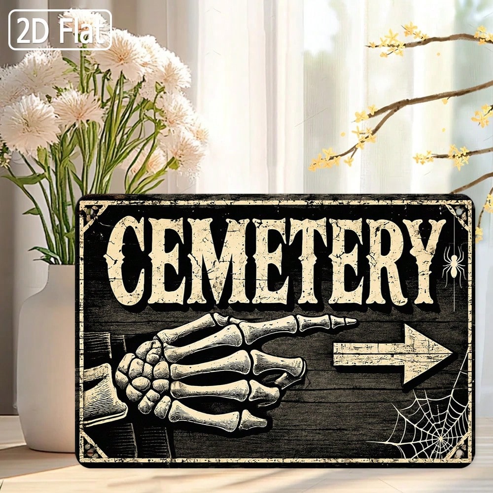 1 Stück, flaches Blechschild i – Halloween Skeleton Decoration Bewertung und Preis